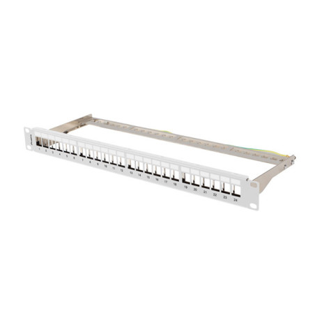 PATCH PANEL PRÁZDNÝ 24 PORTOV 1U 19'' FTP PRO MODULY KEYSTONE ŠEDÝ LANBERG