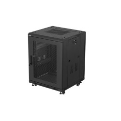 INŠTALAČNÝ ROZVADEČ 19'' 15U 600X600 ČIERNE PERFOROVANÉ DVERE LANBERG (PLOCHÉ BALENIE)
