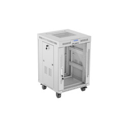 19'' VOĽNE STOJÚCA RACKOVÁ SKRIŇA 15U 600X600 ŠEDÉ SKLENENÉ DVERE LCD LANBERG (FLAT PACK) V2
