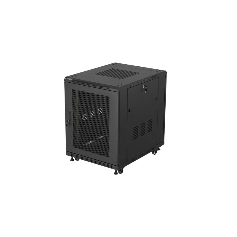 19'' VOĽNE STOJÚCA RACKOVÁ SKRIŇA 15U/600X800 (FLAT PACK) SO SIEŤOVÝMI DVERAMI ČIERNA LANBERG