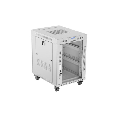 19'' VOĽNE STOJÚCA RACKOVÁ SKRIŇA 15U 600X800 ŠEDÉ SKLENENÉ DVERE LCD LANBERG (FLAT PACK) V2