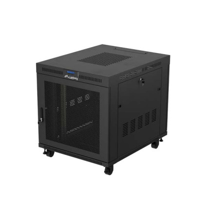 19'' VOĽNE STOJÚCA RACKOVÁ SKRIŇA 15U/800X1000 (FLAT PACK) ČIERNA S PRESKLENÝMI DVERAMI LCD LANBERG V2
