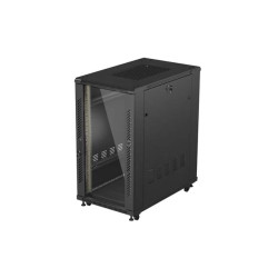 19'' VOĽNE STOJÚCA RACKOVÁ SKRIŇA 22U 600X1000 ČIERNE SKLENENÉ DVERE LANBERG (PLOCHÉ BALENIE)