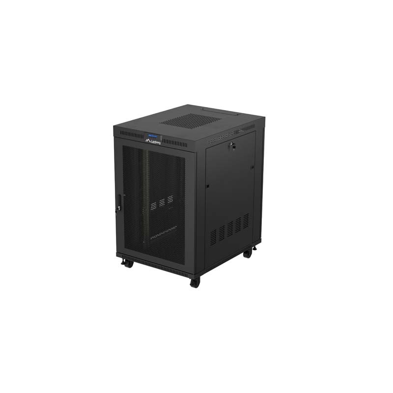 19'' VOĽNE STOJÚCA RACKOVÁ SKRIŇA 22U/800X1000 (FLAT PACK) SO SIEŤOVÝMI DVERAMI LCD ČIERNA LANBERG V2