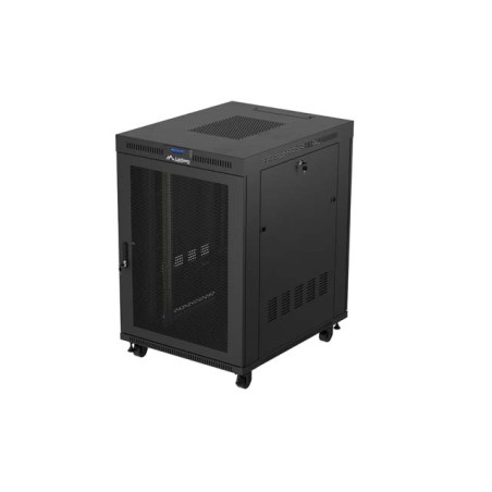 19'' VOĽNE STOJÚCA RACKOVÁ SKRIŇA 22U/800X1000 (FLAT PACK) SO SIEŤOVÝMI DVERAMI LCD ČIERNA LANBERG V2