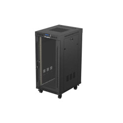 19'' VOĽNE STOJÚCA RACKOVÁ SKRIŇA 24U 600X800 ČIERNE SKLENENÉ DVERE LCD LANBERG (FLAT PACK) V2