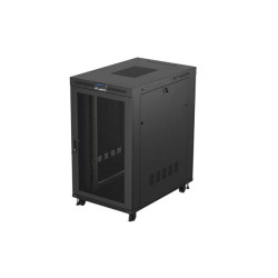 19'' VOĽNE STOJÚCA RACKOVÁ SKRIŇA 27U/800X1200 (FLAT PACK) S DVIERKAMI SO SIEŤKOU LCD ČIERNA LANBERG