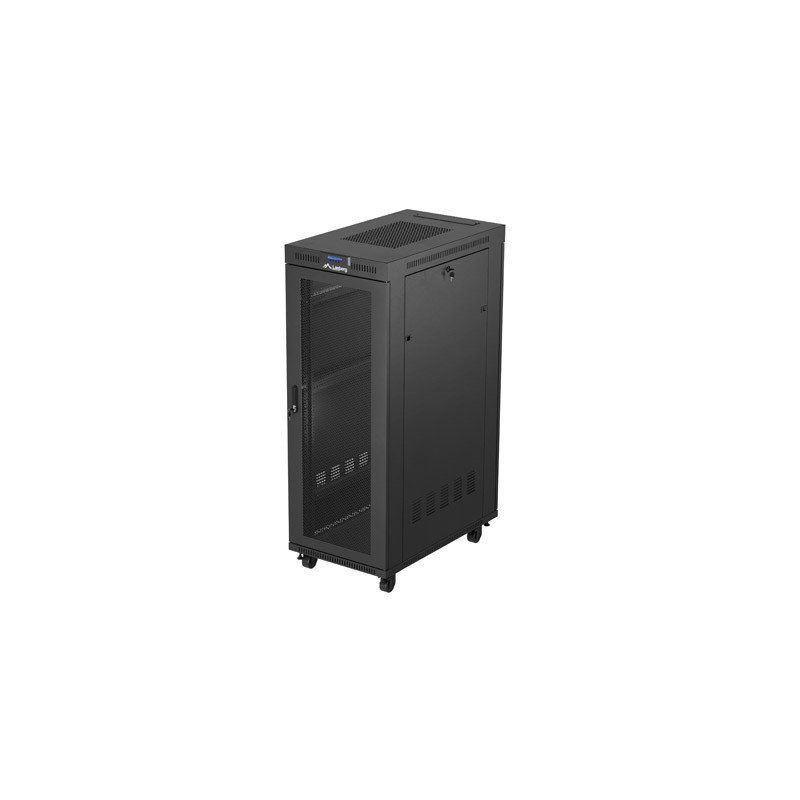 19'' VOĽNE STOJÚCA RACKOVÁ SKRIŇA 32U 600X1000 ČIERNA LCD PERFOROVANÉ DVIERKA LANBERG (PLOCHÉ BALENIE)