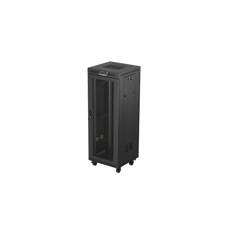 19'' VOĽNE STOJÚCA RACKOVÁ SKRIŇA 32U 600X600 ČIERNA LCD S PERFOROVANÝMI DVERAMI LANBERG (PLOCHÉ BALENIE)