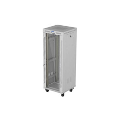 INŠTALAČNÝ STOJAN 19'' 32U 600X600 ŠEDÉ SKLENENÉ DVERE LCD LANBERG (FLAT PACK) V2