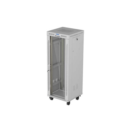 INŠTALAČNÝ STOJAN 19'' 32U 600X600 ŠEDÉ SKLENENÉ DVERE LCD LANBERG (FLAT PACK) V2