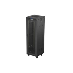 19'' VOĽNE STOJÚCA RACKOVÁ SKRIŇA 37U 600X600 ČIERNA LCD S PERFOROVANÝMI DVERAMI LANBERG (PLOCHÉ BALENIE)