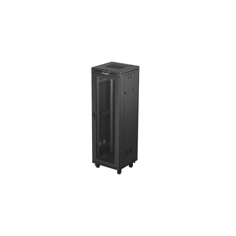 19'' VOĽNE STOJÚCA RACKOVÁ SKRIŇA 37U 600X600 ČIERNA LCD S PERFOROVANÝMI DVERAMI LANBERG (PLOCHÉ BALENIE)