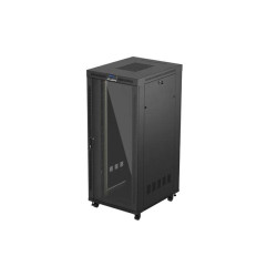 19'' VOĽNE STOJÚCA RACKOVÁ SKRIŇA 37U/800X1000 (FLAT PACK) S PRESKLENÝMI DVERAMI LCD ČIERNA LANBERG V2