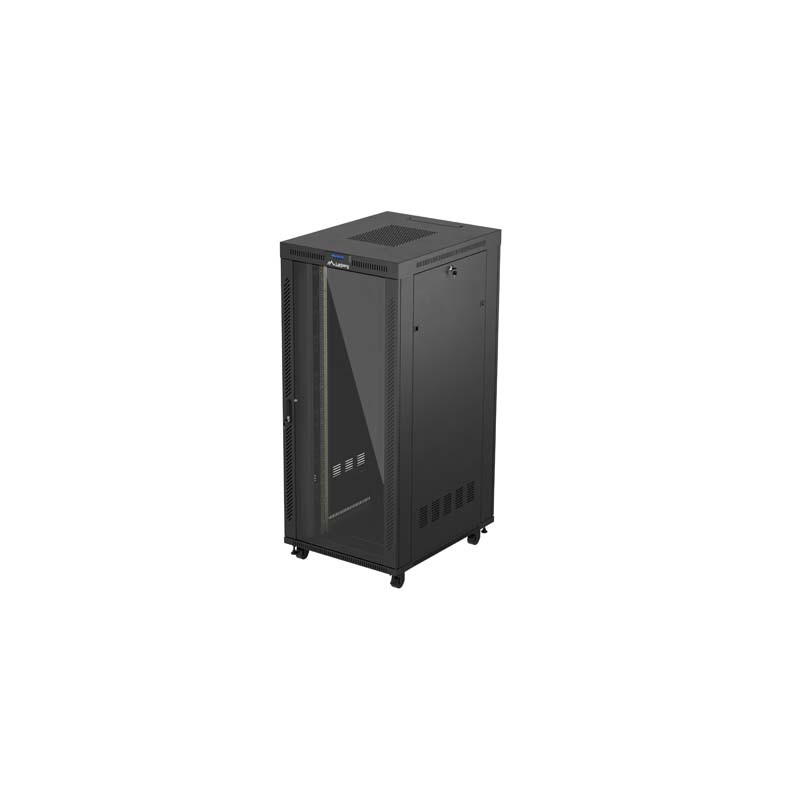 19'' VOĽNE STOJÚCA RACKOVÁ SKRIŇA 37U/800X1000 (FLAT PACK) S PRESKLENÝMI DVERAMI LCD ČIERNA LANBERG V2