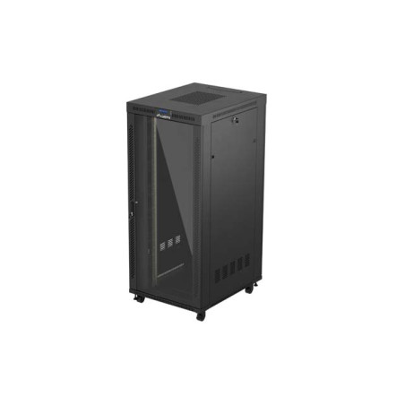 19'' VOĽNE STOJÚCA RACKOVÁ SKRIŇA 37U/800X1000 (FLAT PACK) S PRESKLENÝMI DVERAMI LCD ČIERNA LANBERG V2