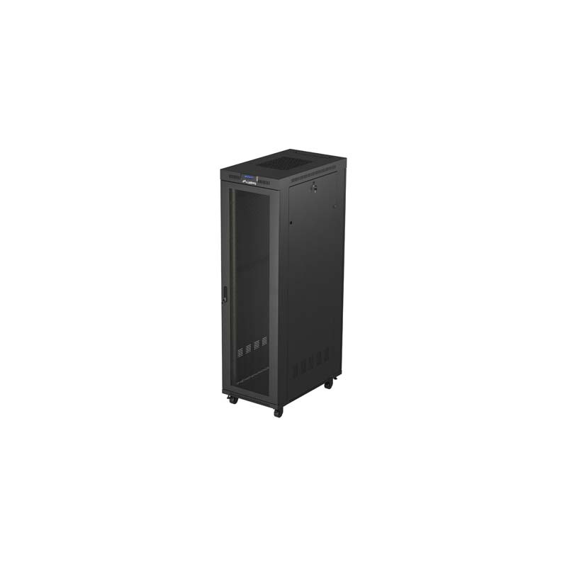 19'' VOĽNE STOJÚCA RACKOVÁ SKRIŇA 42U/600X1000 (FLAT PACK) SO SIEŤOVÝMI DVERAMI LCD ČIERNA LANBERG V2