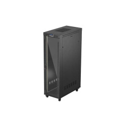 19'' VOĽNE STOJÚCA RACKOVÁ SKRIŇA 42U 600X1200 ČIERNE SKLENENÉ DVERE LCD LANBERG (FLAT PACK) V2