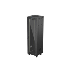19'' VOĽNE STOJÚCA RACKOVÁ SKRIŇA 42U/600X600 (FLAT PACK) S PRESKLENÝMI DVERAMI LCD ČIERNA LANBERG V2