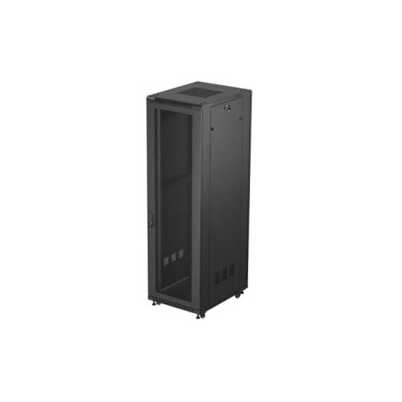 19'' VOĽNE STOJÚCA RACKOVÁ SKRIŇA 42U/600X800 (FLAT PACK) SO SIEŤOVANÝMI DVERAMI ČIERNA LANBERG