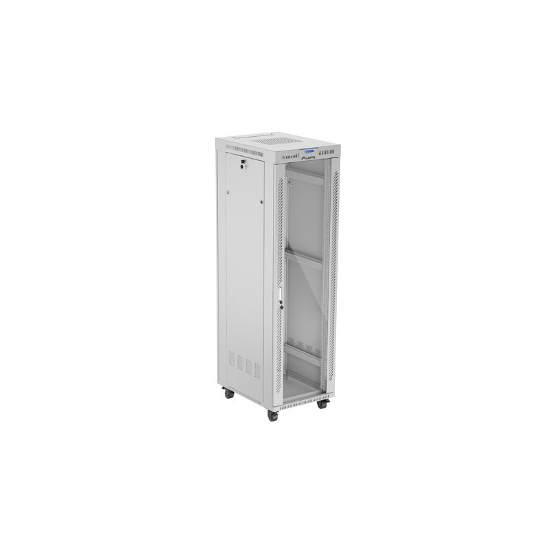 19'' VOĽNE STOJÚCA RACKOVÁ SKRIŇA 42U 600X800 ŠEDÉ SKLENENÉ DVERE LCD LANBERG (FLAT PACK) V2