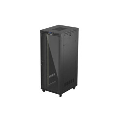 19'' VOĽNE STOJÚCA RACKOVÁ SKRIŇA 42U/800X1000 (FLAT PACK) S PRESKLENÝMI DVERAMI LCD ČIERNA LANBERG V2
