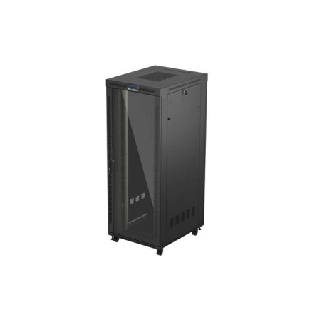 19'' VOĽNE STOJÚCA RACKOVÁ SKRIŇA 42U/800X1000 (FLAT PACK) S PRESKLENÝMI DVERAMI LCD ČIERNA LANBERG V2