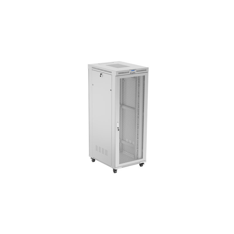 19'' VOĽNE STOJÚCA RACKOVÁ SKRIŇA 42U 800X1000 ŠEDÁ LCD S PERFOROVANÝMI DVERAMI LANBERG (PLOCHÉ BALENIE)