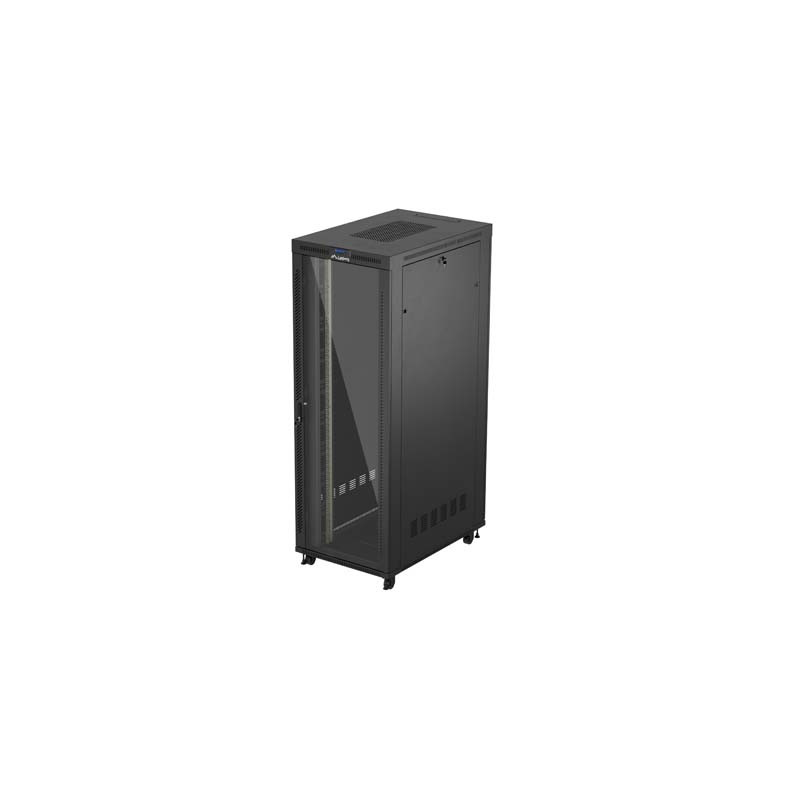 19'' VOĽNE STOJÚCA RACKOVÁ SKRIŇA 47U 800X1200 ČIERNE SKLENENÉ DVERE LCD LANBERG (FLAT PACK) V2