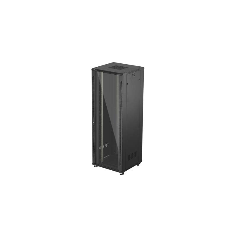 19'' VOĽNE STOJÚCA RACKOVÁ SKRIŇA 47U 800X800 ČIERNE SKLENENÉ DVERE LANBERG (PLOCHÉ BALENIE)
