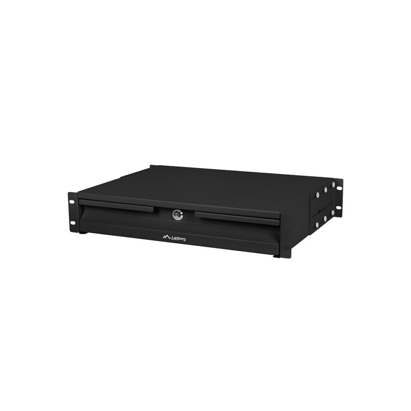 19'' 2U 360MM ČIERNA SKRIŇOVÁ ZÁSUVKA LANBERG (2U/483X360MM NOSNOSŤ DO 90KG, 4BODOVÁ MONTÁŽ)