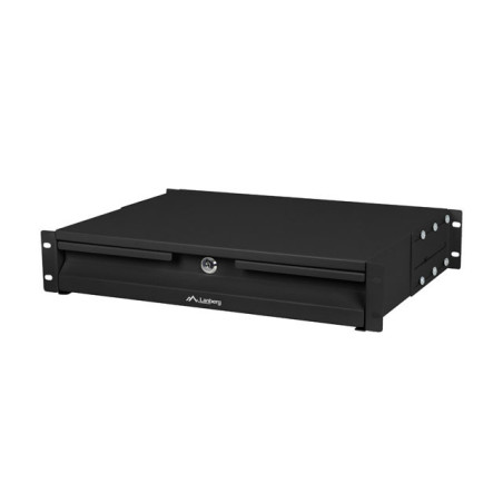 19'' 2U 360MM ČIERNA SKRIŇOVÁ ZÁSUVKA LANBERG (2U/483X360MM NOSNOSŤ DO 90KG, 4BODOVÁ MONTÁŽ)
