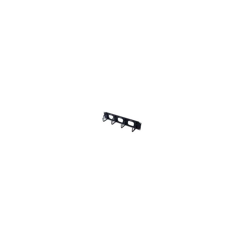 2U Horizontal Cable Organizer w/ Pass-Thru Black