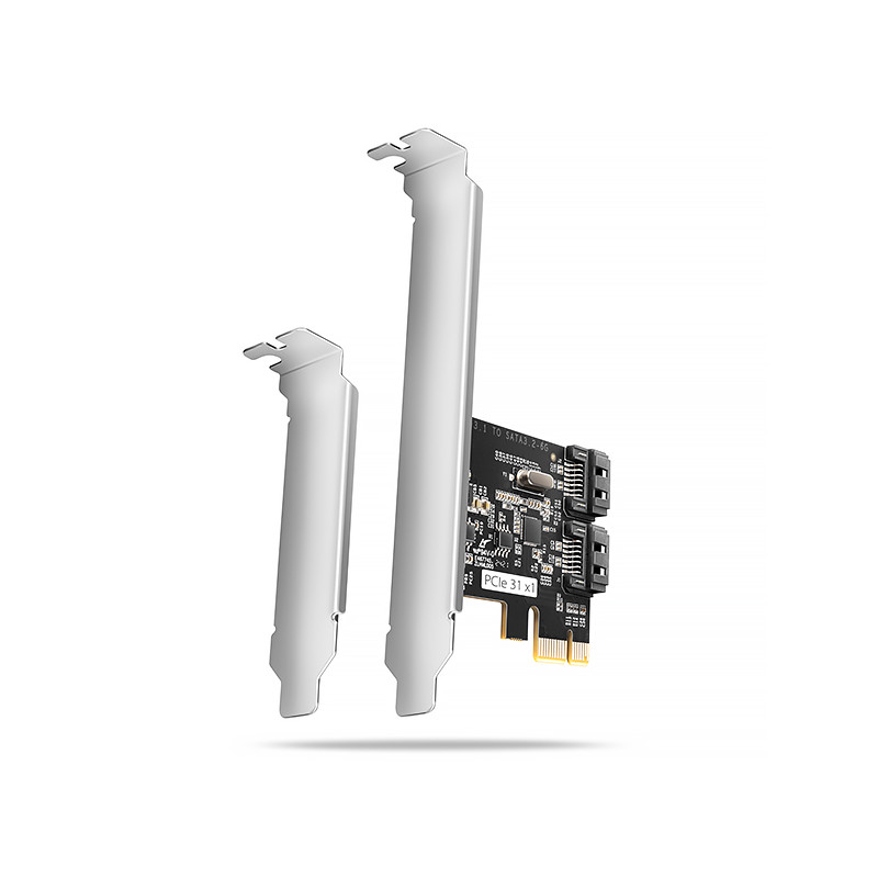AXAGON PCES-SJ2, PCIe radič - 2x interný SATA 6G port, JMB582, SP & LP