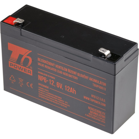 Akumulátor T6 Power NP6-12, 6V, 12Ah, F2