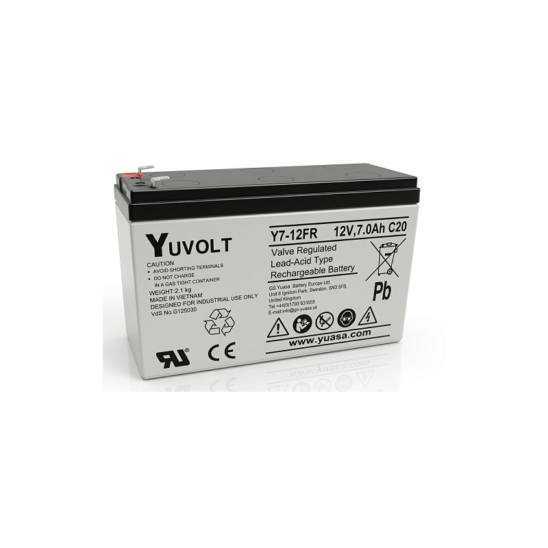 Yuasa YUVOLT Y7-12FR VdS (12V, 7Ah, F1)