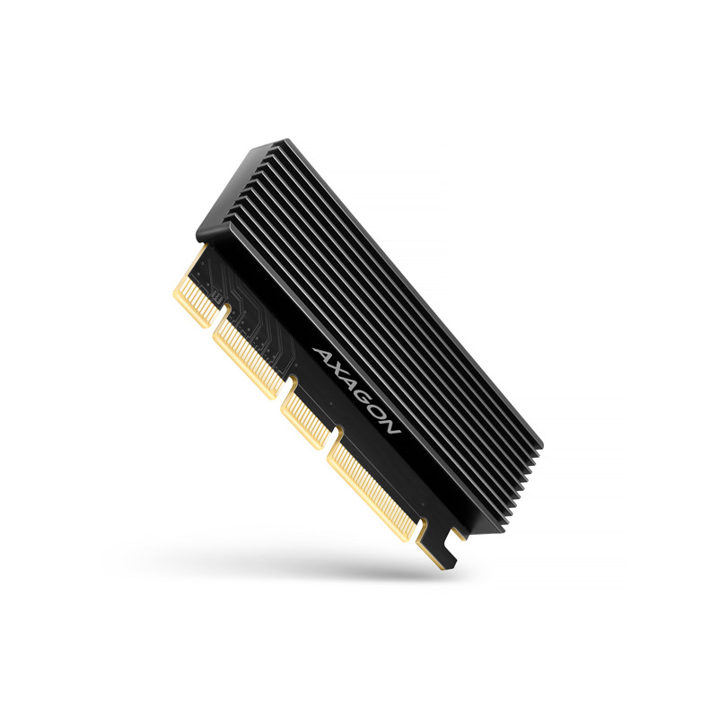 AXAGON PCEM2-XS, PCIe x16 - M.2 NVMe M-key slot adaptér, kryt s chladičom pre pasívne chladenie