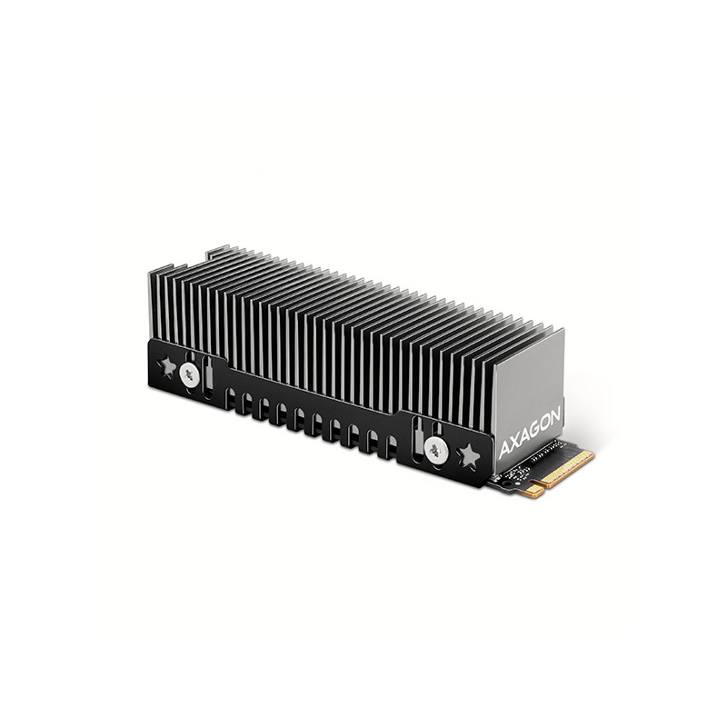 AXAGON CLR-M2XT, hliníkový pasívny chladič pre jedno aj obojstranný M.2 SSD disk, výška 24 mm