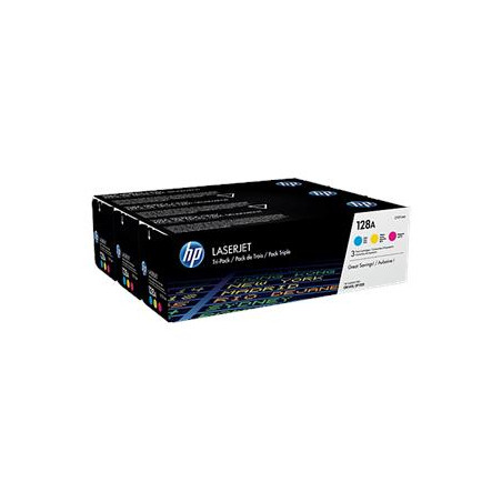 HP 128A trojbalenie - azúrová, purpurová, žltá