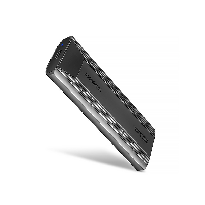 AXAGON EEM2-GTS2, 10Gbps USB-C - M.2 NVMe & SATA SSD kovový THIN box, bezskrutkový