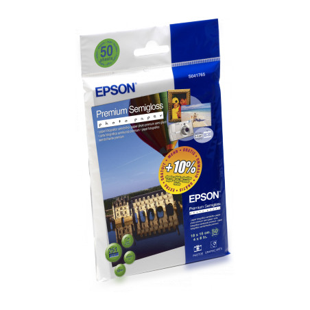 EPSON Premium Semigloss Photo Paper, 100x150 mm, 50x