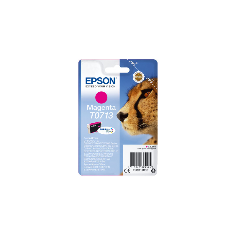 Epson Singlepack Magenta T0713 DURABrite Ultra Ink