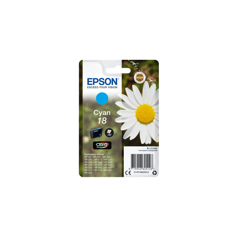 Epson Singlepack Cyan 18 Claria Home Ink