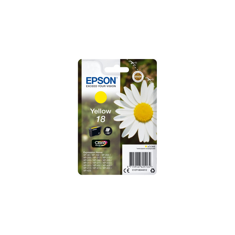 Epson Singlepack Yellow 18 Claria Home Ink