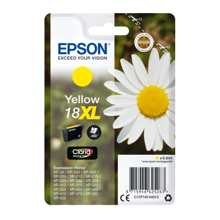 Epson Singlepack Yellow 18XL Claria Home Ink