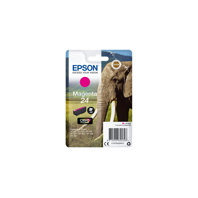 Epson Singlepack Magenta 24 Claria Photo HD Ink