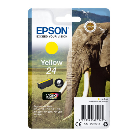 Epson Singlepack Yellow 24 Claria Photo HD Ink