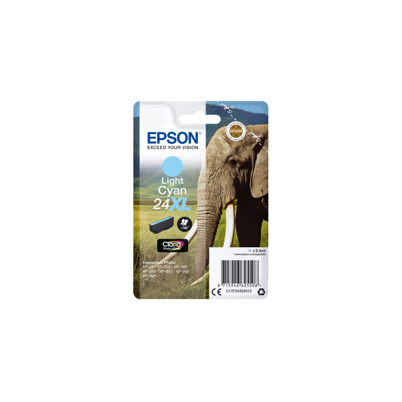 Epson Singlepack Light Cyan 24XL Claria Photo Ink