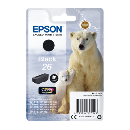Epson Singlepack Black 26 Claria Premium Ink