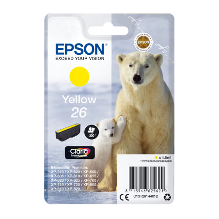 Epson Singlepack Yellow 26 Claria Premium Ink